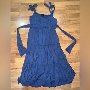 Trixxi Navy Maxi Dress with Tie Straps